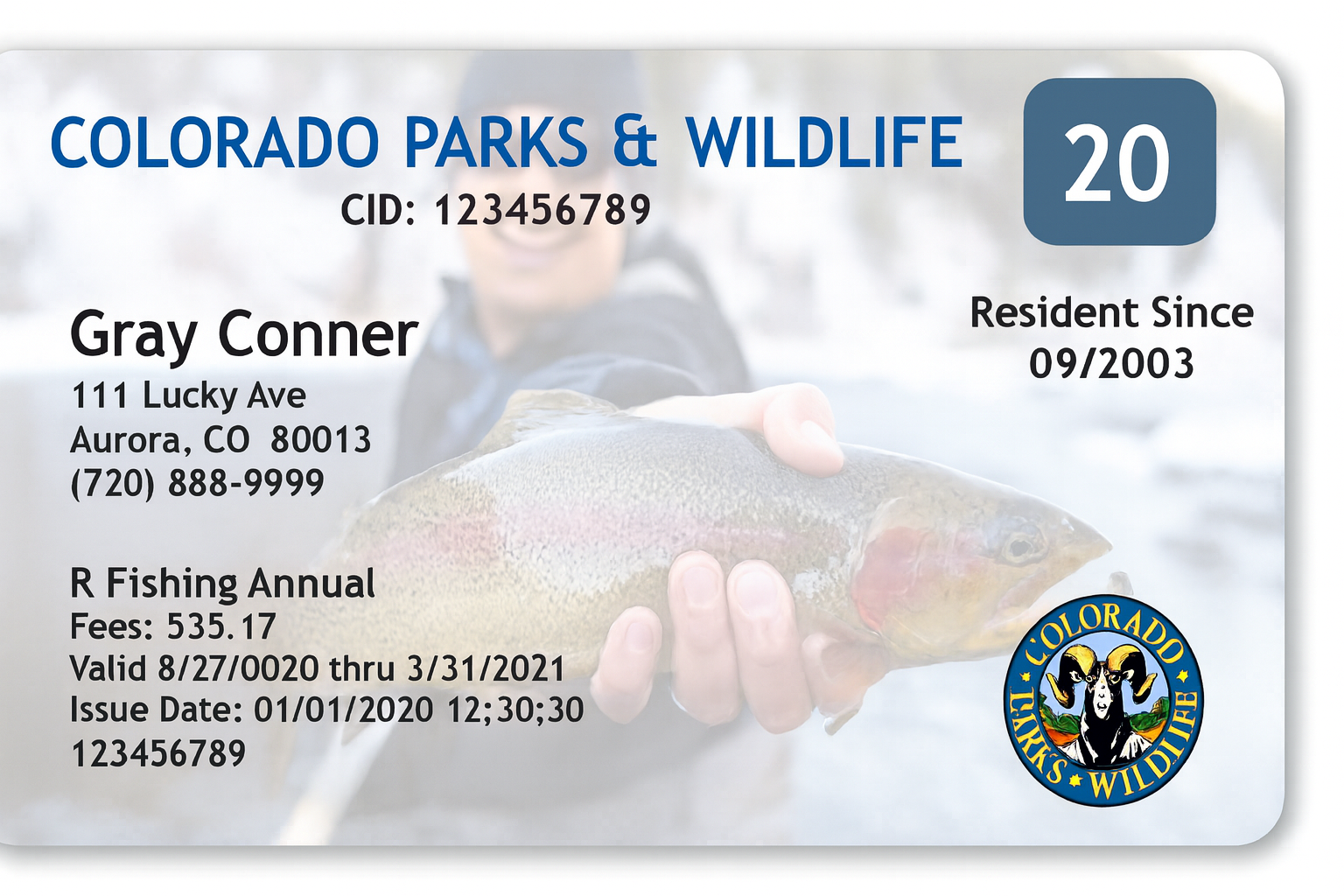 Colorado Fishing License