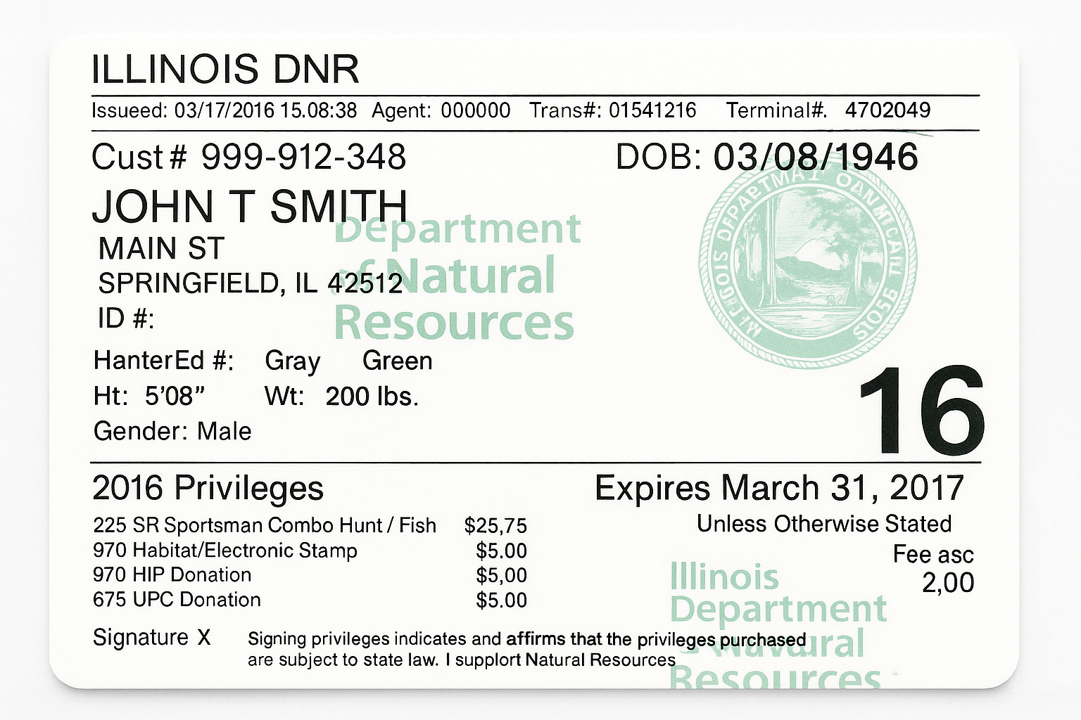 Illinois Fishing License